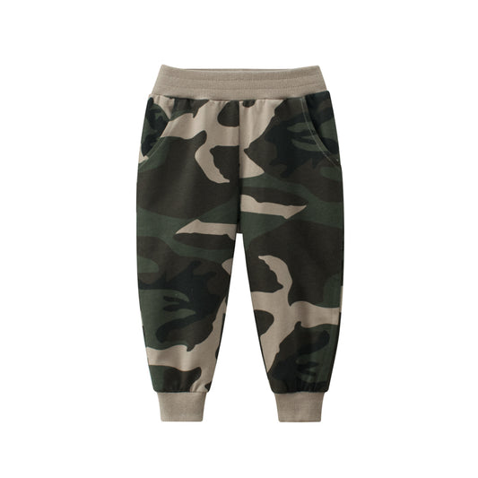 Boys Camouflage Long Pants In Spring Autumn Outfit Wearing