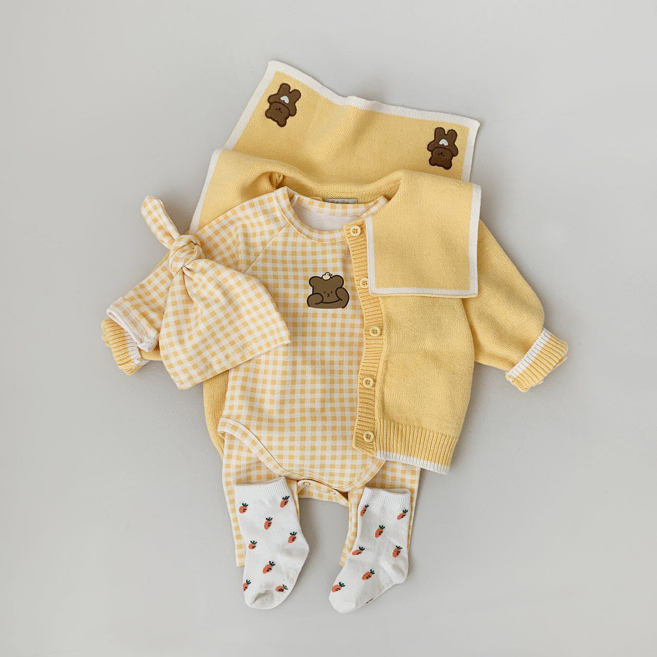 Baby Plaid & Animal Pattern Long Sleeve Cotton Bodysuit My Kids-USA
