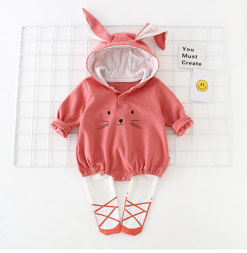 Baby Cartoon Shape Solid Color Long Sleeved Triangle Onesies My Kids-USA