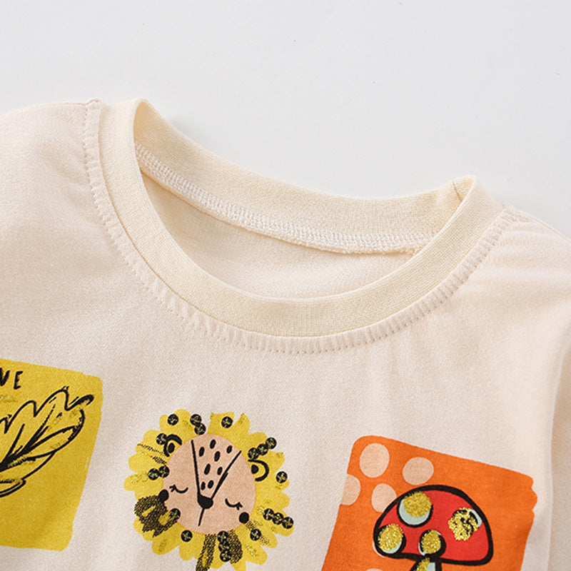 Baby Girl Print Pattern Thin Style Otoño Nuevo estilo Camisa 
