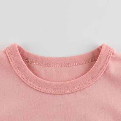 Girl Letter Print Round-Collar Short Sleeve Simpfy T-Shirt