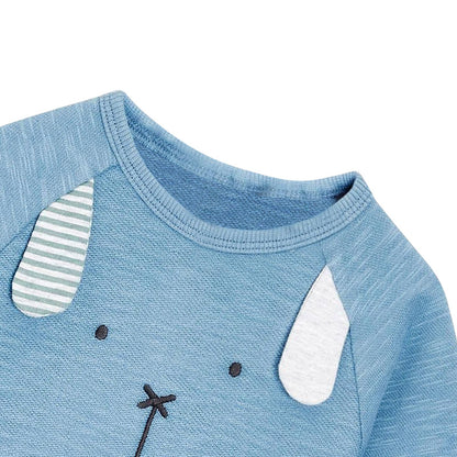 Sudaderas con capucha de calidad de algodón suave con cuello redondo y patrón bordado para bebé niño 