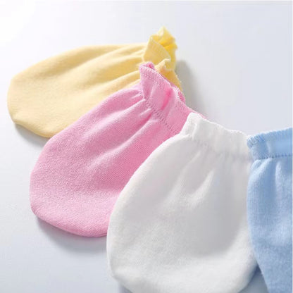 Newborn Baby Solid Color Soft Cotton Gloves For All Seasons