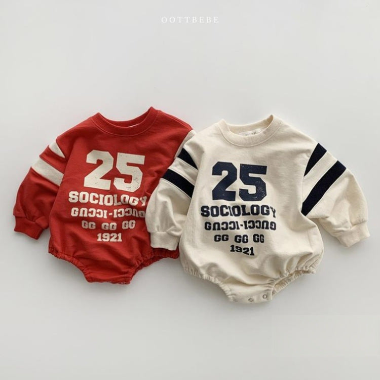 Baby Slogan Print Pattern Long Sleeve Cotton Bodysuit