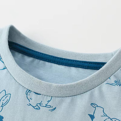 Baby Cartoon Animal Pattern Lettern Print Design Hoodies With Pants Sets