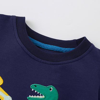 Baby Boy Dinosaur Embroidered Graphic Cotton Autumn New Style Hoodie