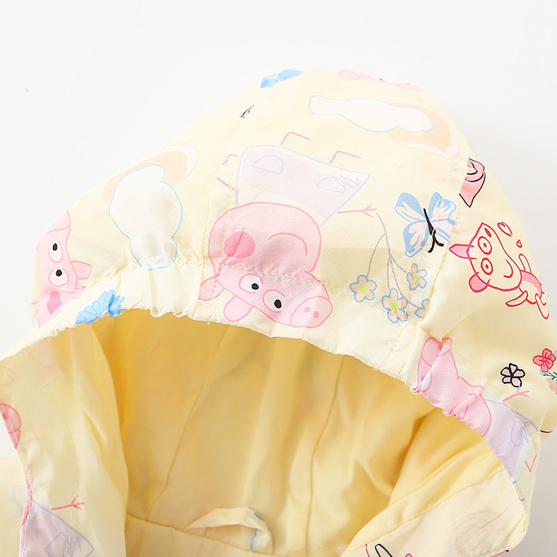 Baby Girl Piggy Print Pattern Zipper Front Design Jacket My Kids-USA