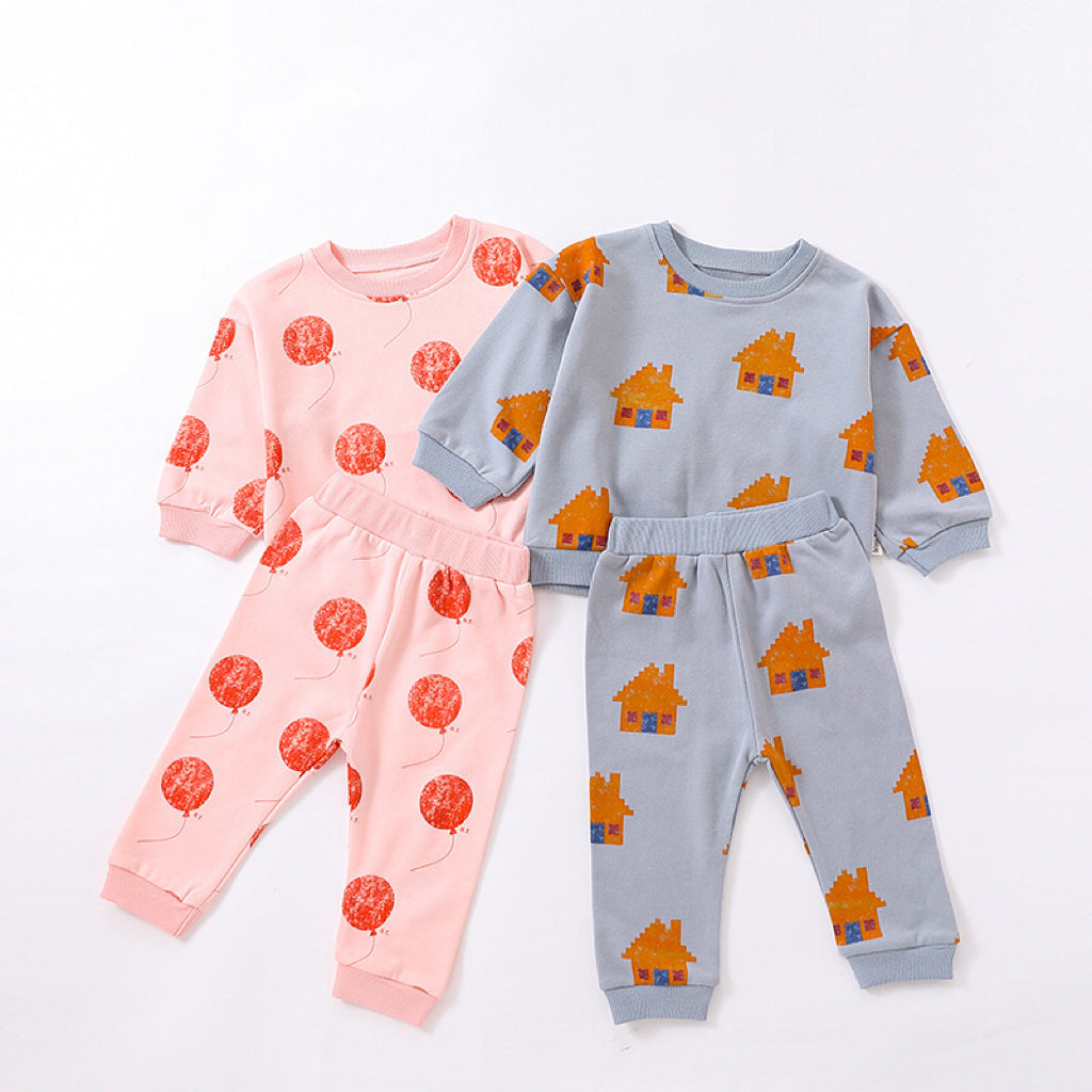 Baby Cute Print Pattern Long Sleeve Small Flesh Style Sets My Kids-USA