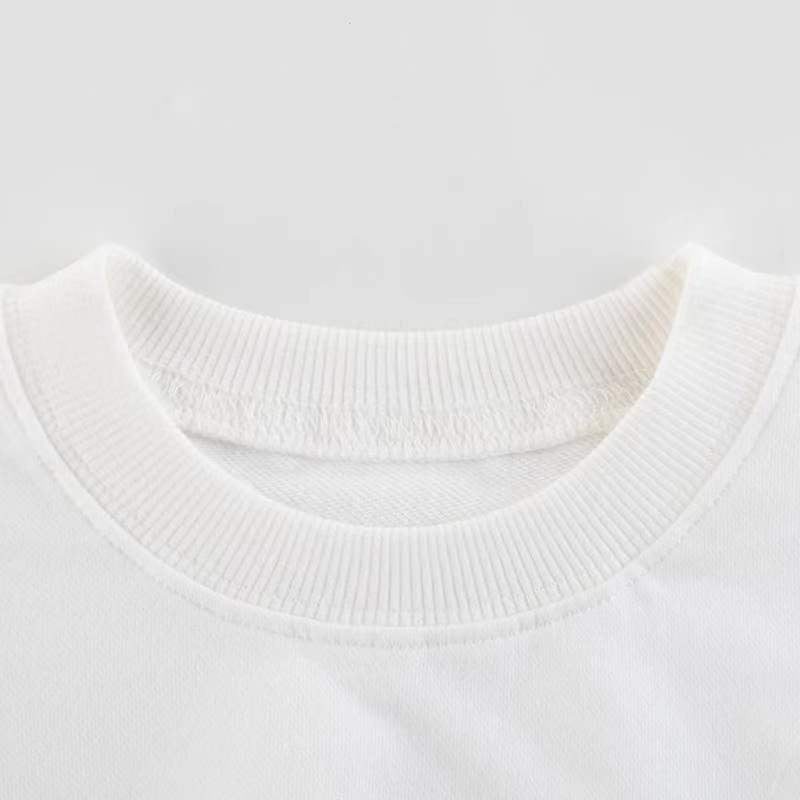 Girls Smile Face Print Round Collar Spring Long Sleeve Sweatshirt