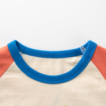 Baby Girl Bear Print Pattern Color Matching Design Cute Shirt