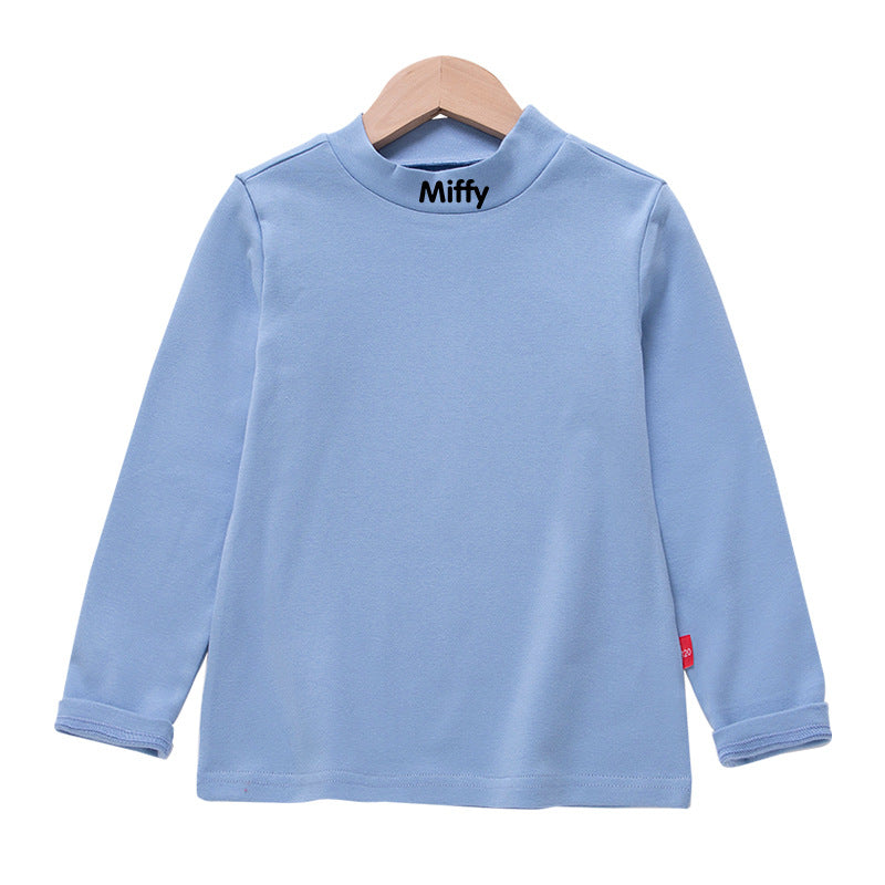 Baby Embroidered Pattern Solid Color Middle Collar Shirt