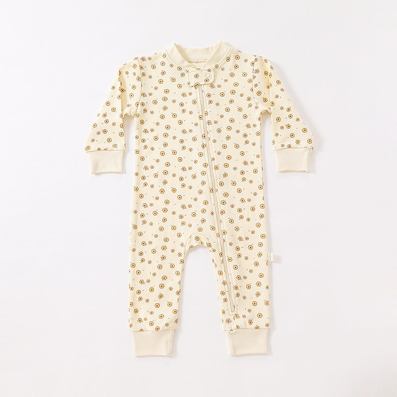 Baby Print Pattern Full Zipper Design Soft Comfortable Romper My Kids-USA