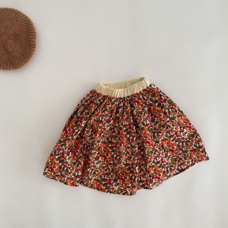 Baby Girls Floral Pattern Half Skirt In Summer Wearing Outfit My Kids-USA