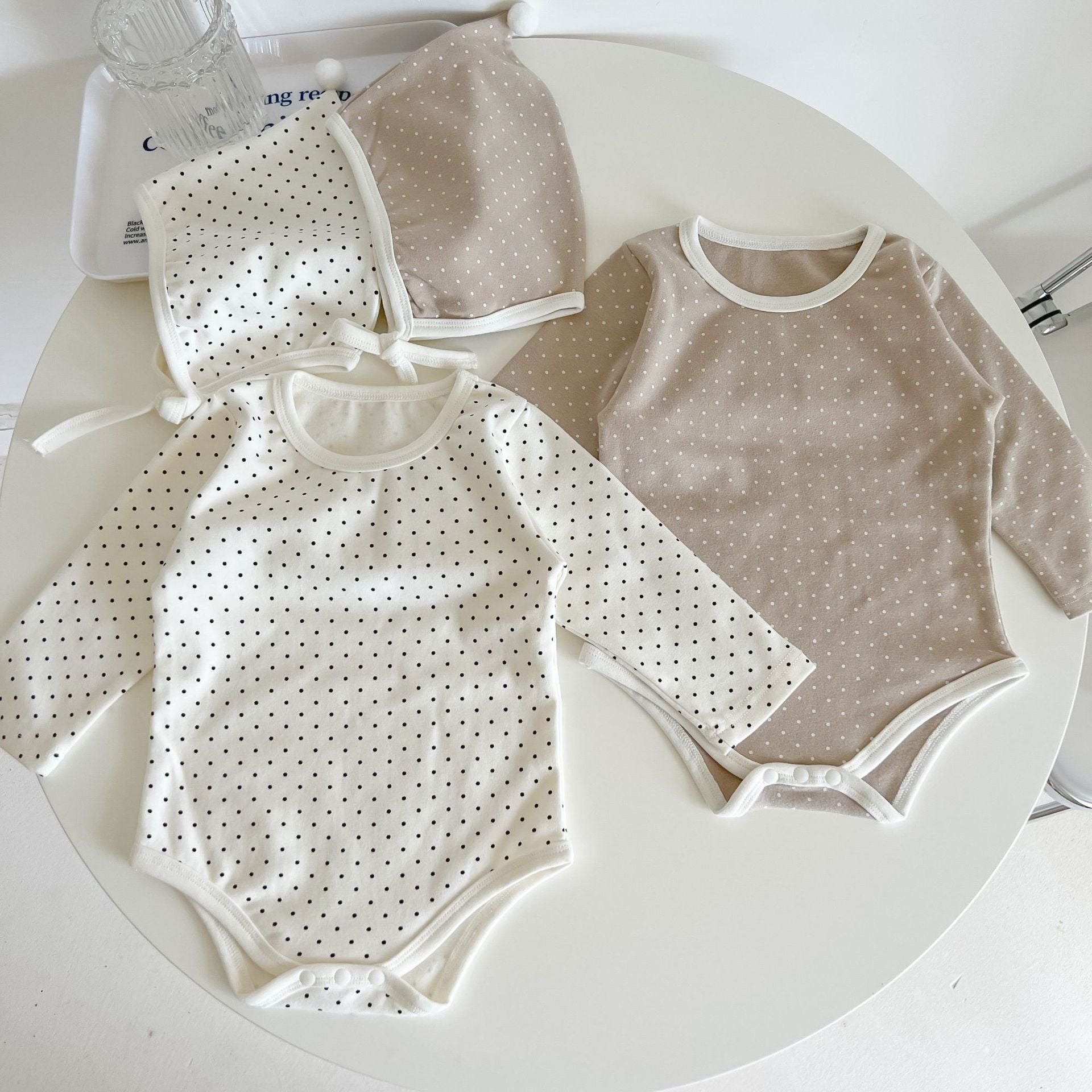 Baby Polka Dot Pattern Detachable Wing Decoration Cotton Bodysuit & Hat My Kids-USA