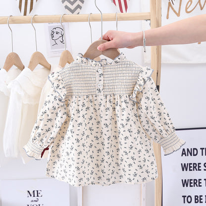 Girl Ditsy Flower Graphic Fashion Princess Thin Style Long Sleeves Autumn Baby Blouse My Kids-USA
