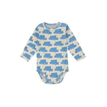 Baby Print Graphic O-Neck Long Sleeve Fashion Onesies My Kids-USA