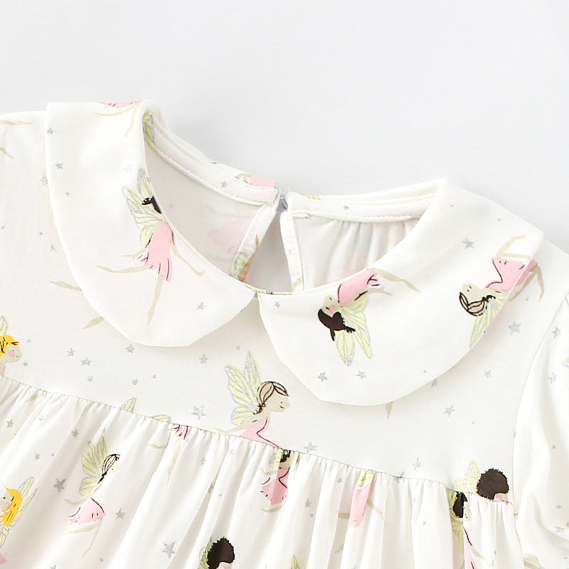 Baby Girl Cartoon Print Pattern Doll Neck Princess Dress, MyKids-USA®, Baby & Toddler Dresses, MyKids-USA -  -  -  -  -  -  - 