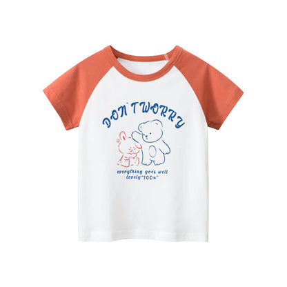 T-shirt à col rond et motif colorblock pour bébé 