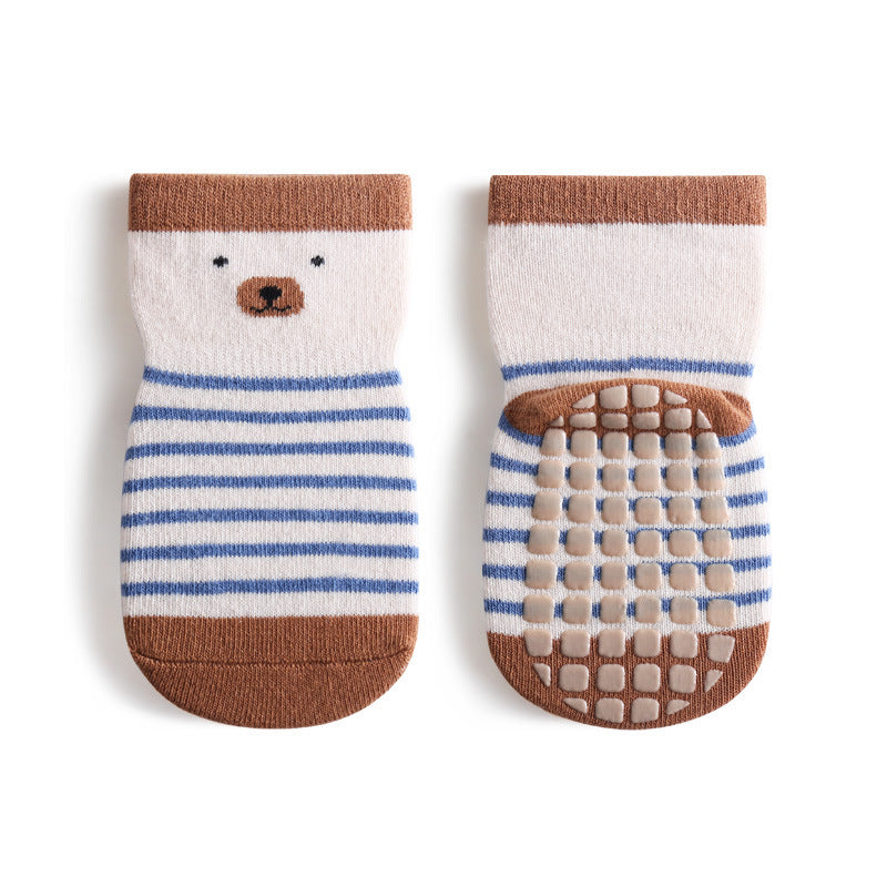 Chaussettes mignonnes pour tout-petits à la mode de conception de tube intermédiaire de motif d'impression de chien de dessin animé de bébé 