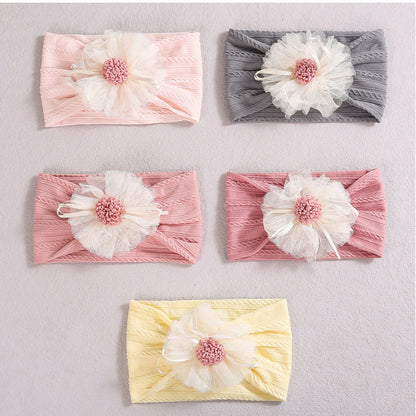 Baby Lace Floral Elastic Cotton Headband