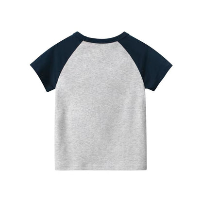 Baby Boy Cartoon Pattern Short Sleeve O-Neck T-Shirt