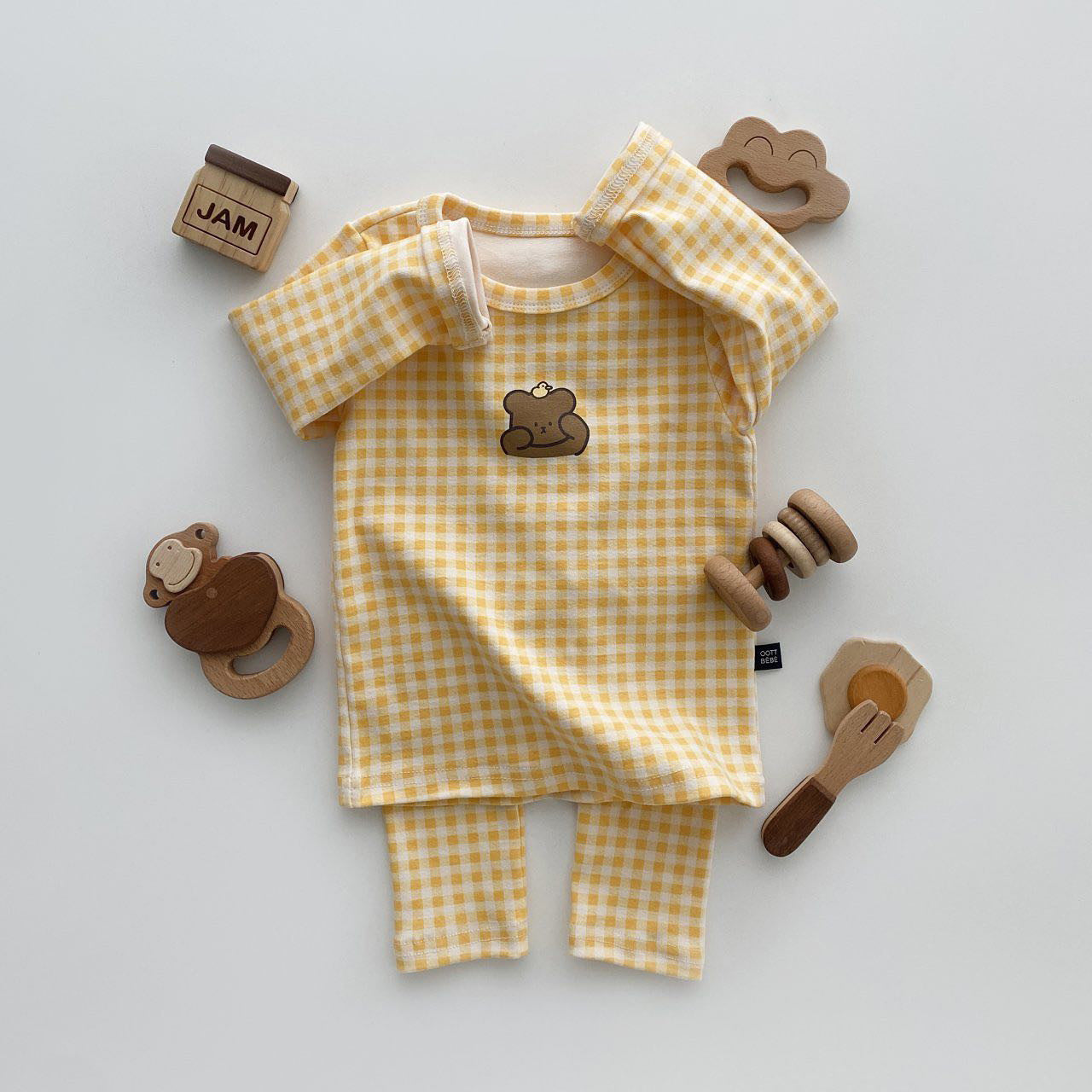 Baby Plaid & Animal Print Pattern Shirt Combo Pants Sets Home Clothes My Kids-USA
