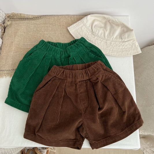 Baby Solid Color Corduroy Fabric Summer Shorts