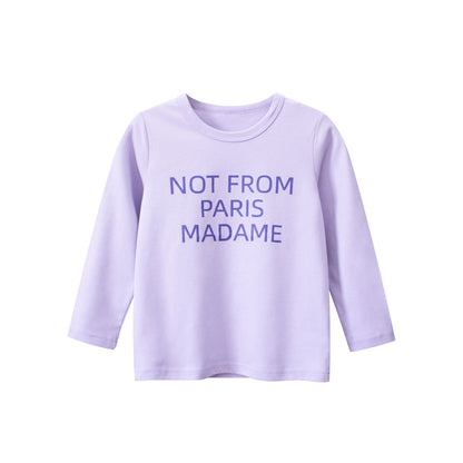 Baby Girl Slogan Print Pattern Cotton Korean Style Shirt My Kids-USA