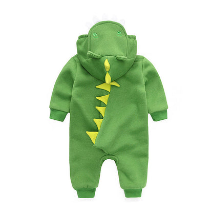 Baby Boy Cartoon Dinosaur Print Pattern Zipper Front Design Quality Romper My Kids-USA