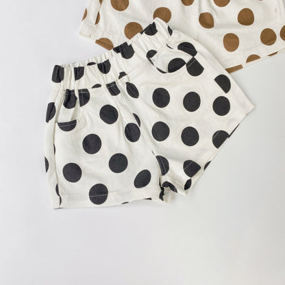 Baby Girl Polka Dot Pattern Basic Shorts With Pockets In Summer