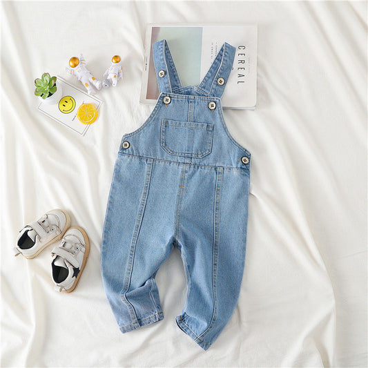 Baby Unisex Solid Casual Jeans Pants In Spring & Autumn