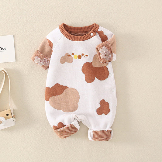 Mono de moda de diseño tejido a mano de calidad gráfica de dibujos animados de bebé 