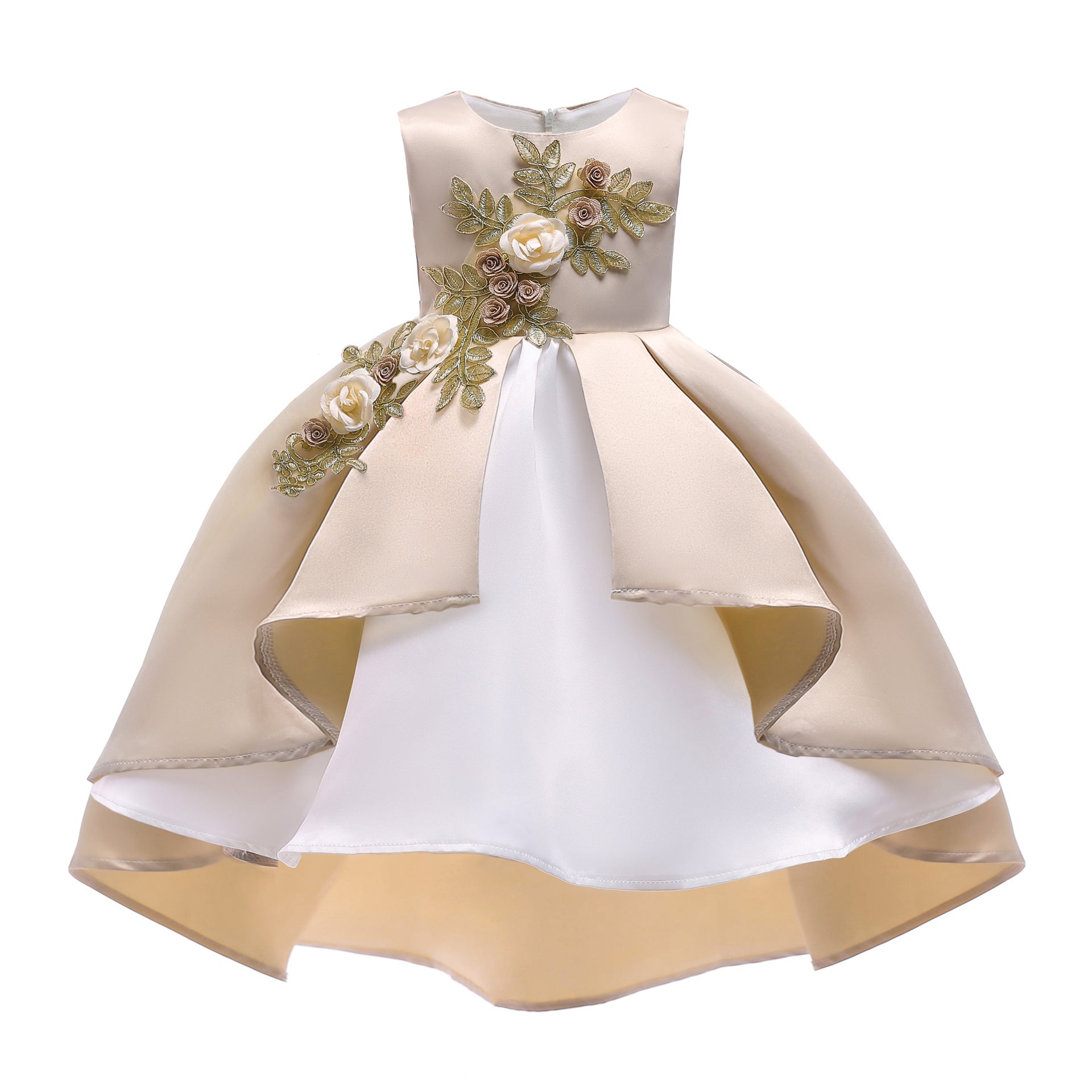 Baby Girl Flower Embroidered Pattern Vest Formal Dress Birthday Dress –  MyKids-USA®