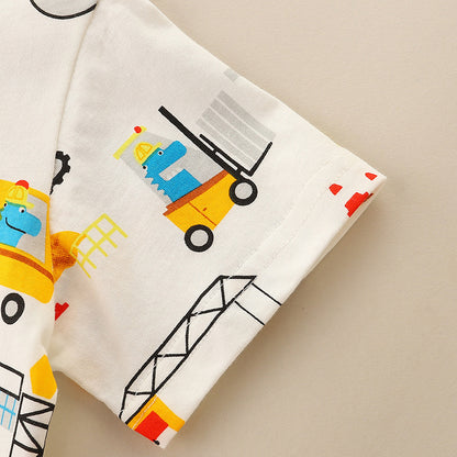 Baby Boy Cartoon Graphic Multi-Style Soft Cotton T-Shirt
