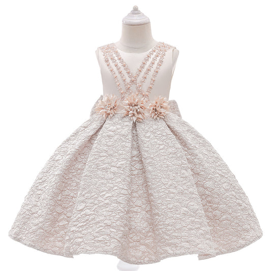 Baby Girl Flower Patched Design Solid Color Sleeveless Princess Formal Dress, MyKids-USA®, Baby & Toddler Dresses, MyKids-USA -  -  -  -  -  -  - .