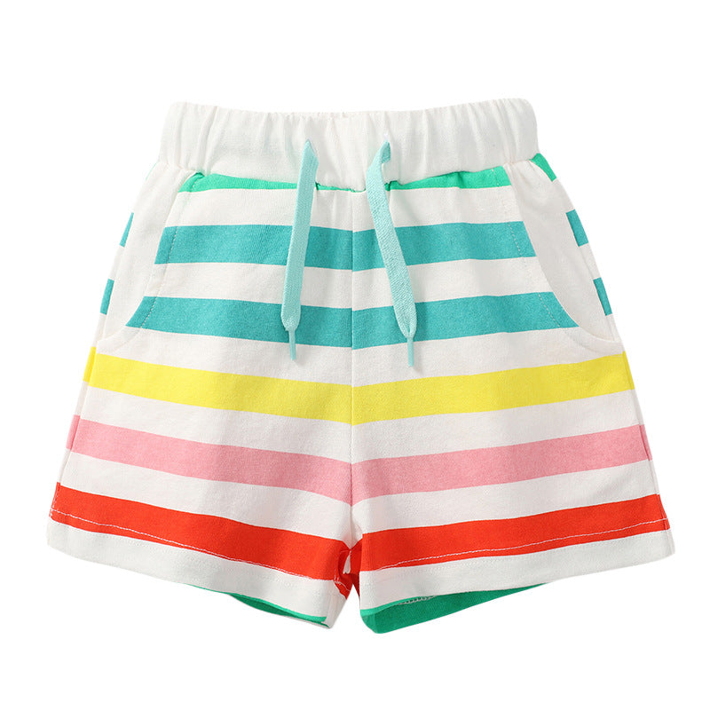 Baby Girl Print Pattern Soft Cotton Shorts In Summer