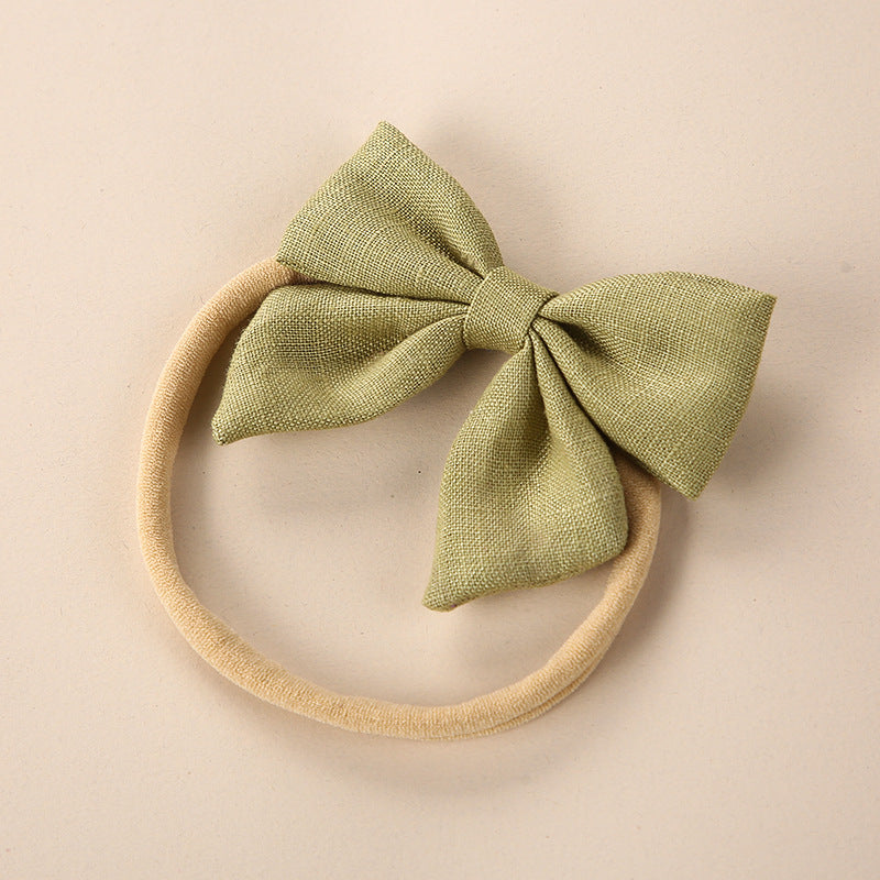 Baby Solid Color 3D Bow Handmade Elastic Headband, MyKids-USA®, Headbands, MyKids-USA - Size/Age - Average Size (0-8Y） - Color - Light Green -  -  - JM2204281630-K