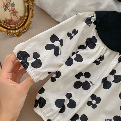 Baby Girl Flower Pattern Doll Neck Princess Onesies, MyKids-USA®, Baby One-Pieces, MyKids-USA -  -  -  -  -  -  - 