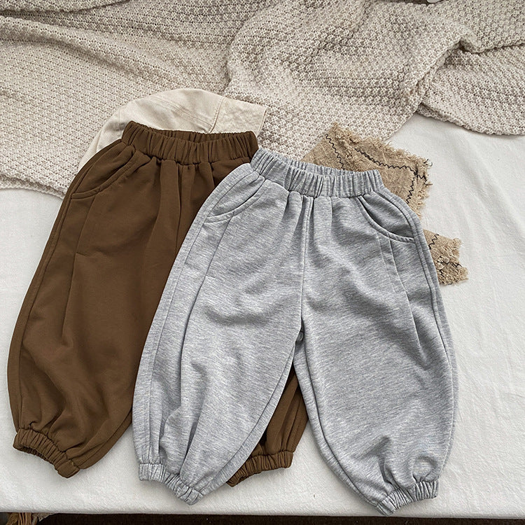 Baby Solid Color Loose Spring Autumn Baby Trousers