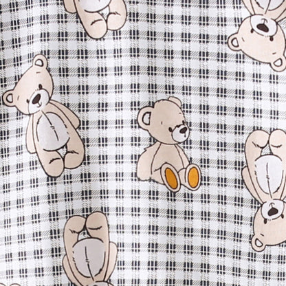 Conjuntos de camiseta con estampado de cuadros y dibujos animados para niña bebé con pantalones 