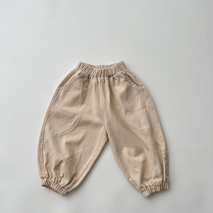 Baby Solid Color Quality Loose Casual Pants Trousers