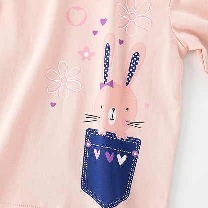 Baby Girl Cartoon Bunny Print New Style Shirt My Kids-USA
