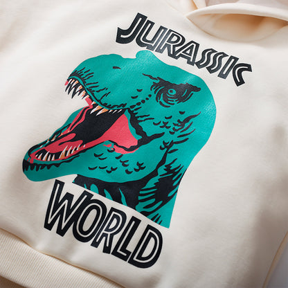 Baby Boy Dinosaur Pattern Pullover One Piece Fleece Sweatshirt Hoodie My Kids-USA