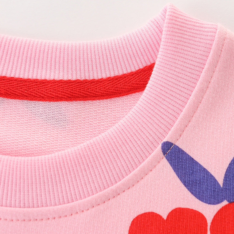 Baby Girl Print Pattern Long Sleeve High Quality Sweet Hoodie