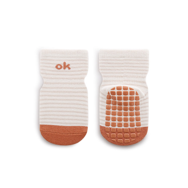 Baby Cartoon And Striped Pattern Non-Slip Design Socks
