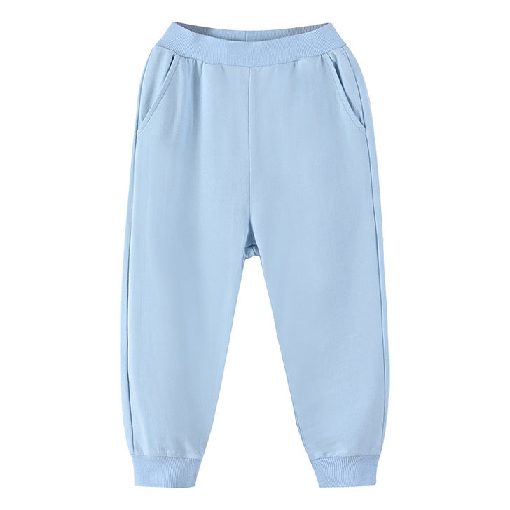 Baby Boy And Girl Solid Color Design Long Sweatpants With Pockets