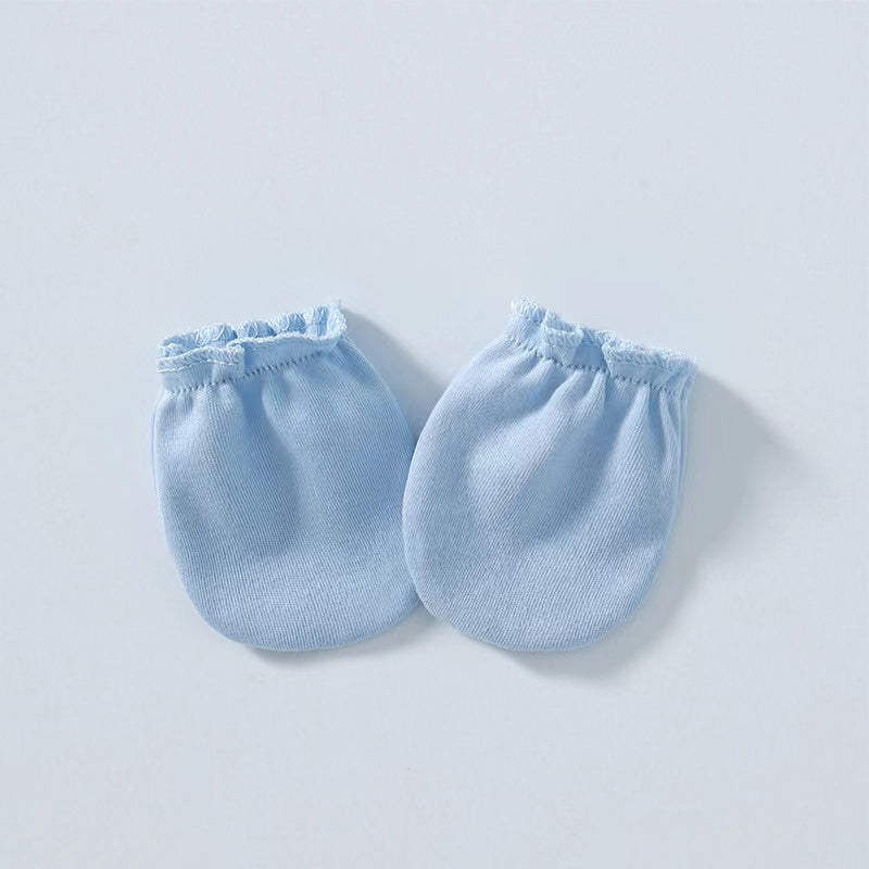 Newborn Baby Solid Color Soft Cotton Gloves For All Seasons