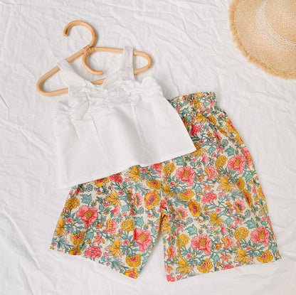 Baby Girl Floral Print Pattern Wide Leg Pants In Spring & Summer My Kids-USA