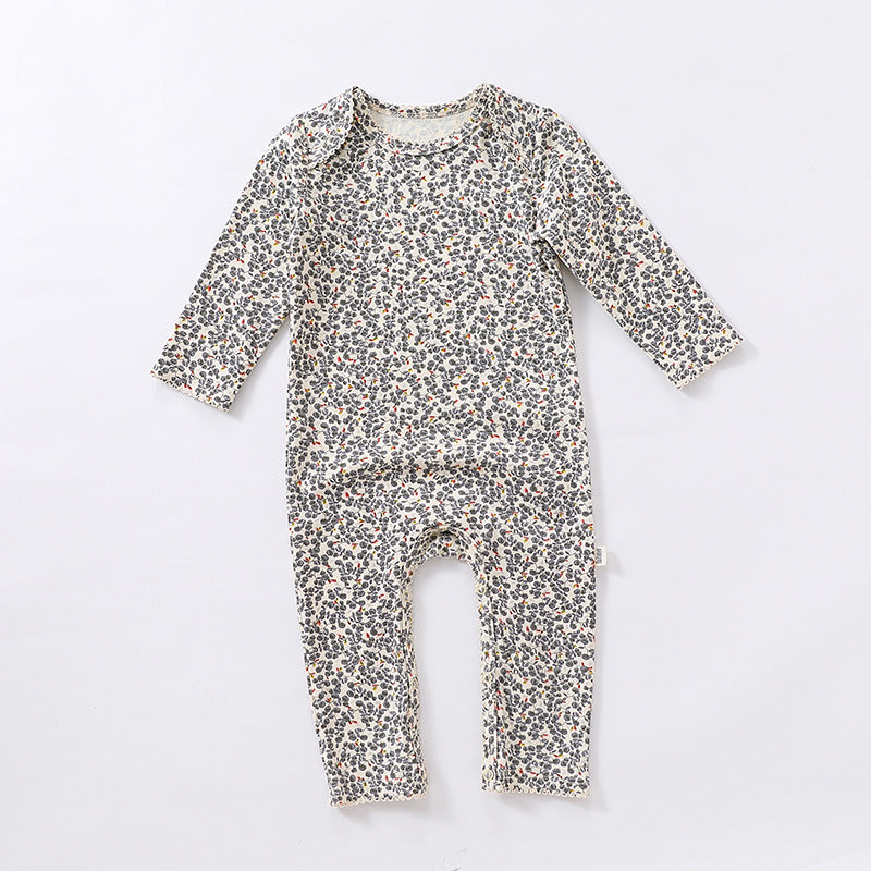 Baby Ditsy Flower Pattern Envelope Collar Nordic Style Jumpsuit My Kids-USA