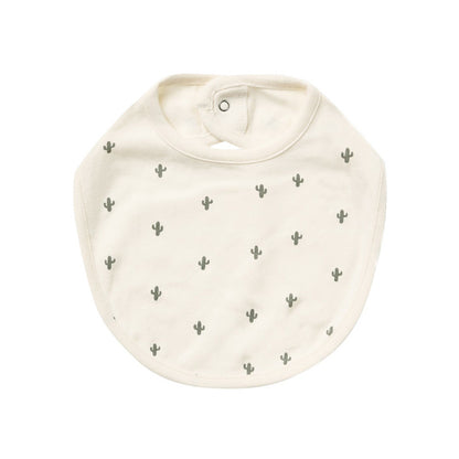 Baby Printed Pattern Covered Button Design Pure Cotton Bibs